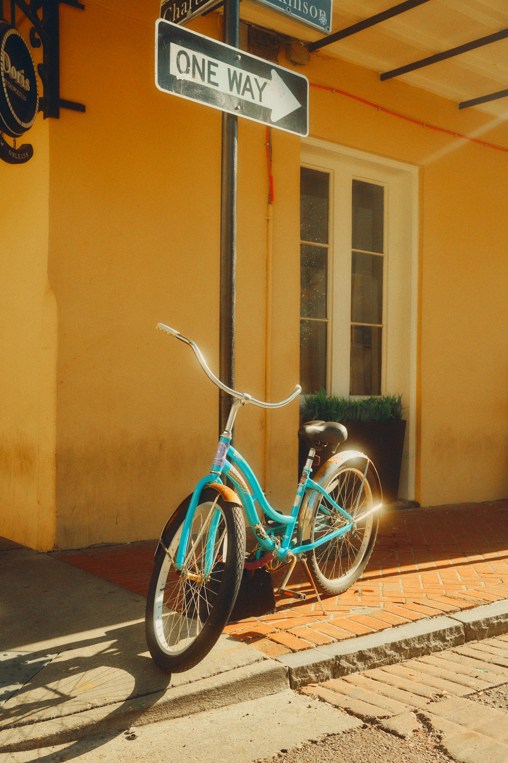 A bicycle outside a New Orleans home